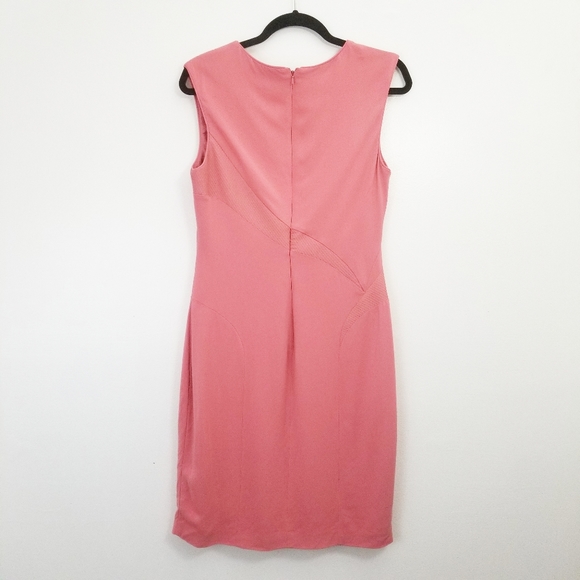Reiss Danielle Pink Sheath Dress Textured Swirls 8 - Picture 3 of 9